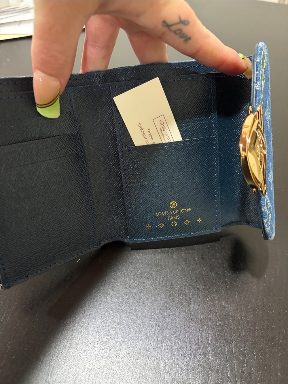 Denim Monogram Small Wallet with Gold Hardware Brand New! - Picture 4 of 9